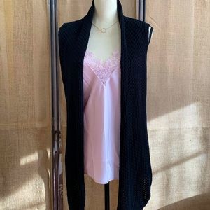Croft and Barrow Crochet Cardigan- Black